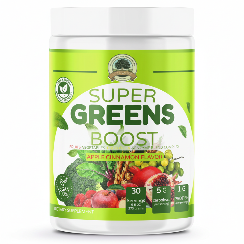 Super Greens Boost White Background